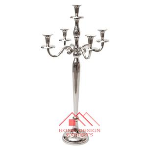 Candelabros de plata y aluminio de alta calidad, candelabros dorados con bola de cristal redonda votiva para decoración de centros de mesa de piso de boda - Product Image 3