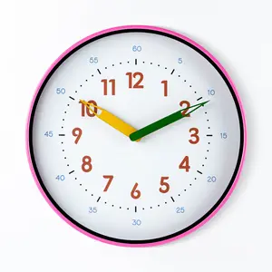 Decorated 12 Inch Modern Colourful Clocks Hand Custom Logo Fashion Home Office Shop Wall Clocks