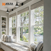 Ventanas Doble Hoja Aislantes Acústicamente Estilo Americano WANJIA en Oferta, Ventanas Doble Hoja de Vinilo con Vidrio Low-E para Interiores de Casa