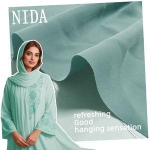 Fabbrica vendita calda 100% gonna di poliestere tinto tessuto abito campione libero tessuto di poliestere Abaya - Product Image 5