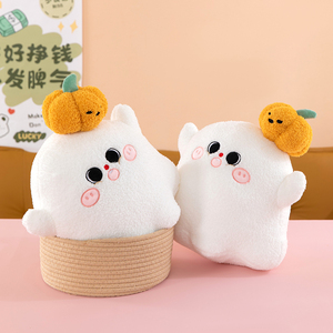 Jouets en peluche super doux en forme de citrouille de Noël et de fantôme, design brodé, maille en peluche, oreiller de sommeil pour enfants, rembourrage en coton PP, soulagement du stress - Product Image 2