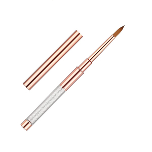 Pinceau à ongles en poils de Kolinsky avec manche en métal rose doré, taille # 8 # 12 # 14 pour la poudre acrylique pour nail art - Product Image 1