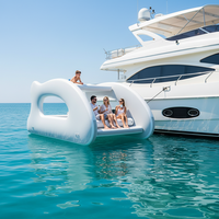 Bateau Électrique Gonflable Flottant en Promotion, Bateau-Maison Gonflable Solaire Durable avec Moteur pour Jeux Aquatiques