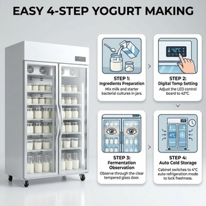 Machine à yaourt commerciale à double porte, machine de fermentation automatique, équipement de fermentation de yaourt réfrigéré automatique - Product Image 4
