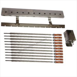 Griglia per Kebab Souvlaki in Acciaio Inox con Sistema di Ingranaggi Automatico, 11 Spiedi Piatti e Motore per Griglia - Product Image 3