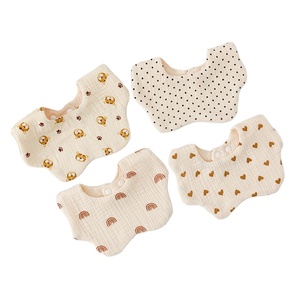 Venta directa de fábrica, Baberos de muselina de algodón lavables reutilizables cómodos transpirables para bebés - Product Image 1