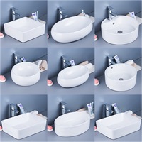 Articles sanitaires en céramique comptoir lavage salle à manger lavabo ménage lavabo comptoir rond salle de bain Art évier