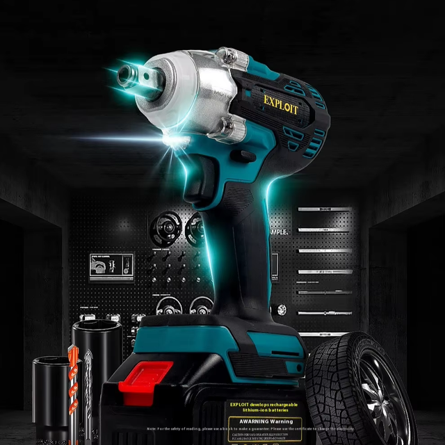 EXPLOIT 21V Industrial Grade Large Impact Wrench Electric Lithium Battery Power Wrench for Auto Repair Mechanic Special Purpose
