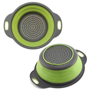 Katlanabilir Süzgeç Plastik Saplı Silikon Mutfak Süzgeçleri Katlanabilir Mutfak Süzgeci Süzmek İçin Mükemmel - Product Image 1