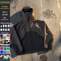 Veste d'hiver décontractée coupe-vent et imperméable pour homme, modèle designer personnalisé, avec masque intégré, en nylon, à fermeture éclair, style ninja, pour l'extérieur