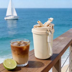 Customized 12oz Stainless Steel Insulated Tumbler <b>with</b> Flip <b>Straw</b> Lid 2-in-1 Travel Coffee Mug for Festival Gift - Product Image 5