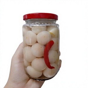 Berenjenas encurtidas blancas naturales, dulces y ácidas, en vinagre, cortadas en cuartos, listas para comer, en frasco de vidrio de 365 g, comida asiática - Product Image 1