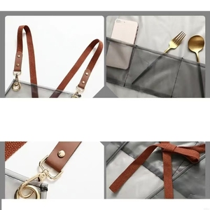 Wholesale New Waist Bib Apron <b>Waterproof</b> Oil-proof Strap Fashionable Korean-style <b>Overalls</b> Household Kitchen Cooking Women's TPU - Product Image 4