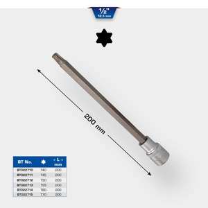 BRILLIANT TOOLS - BT022713 Douille Torx 1/2 '', 200 mm de long - EAN 4042146777206 HAND SOCKETS 1/2" - Product Image 2