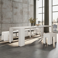 Ensembles de table à manger en bois moderne Table télescopique pour salon Table à manger télescopique salle à manger utilisation hôtelière