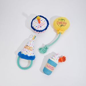 Giocattoli all'ingrosso di masticazione per cani da compagnia di lusso di lusso simpatico <span class=keywords><strong>palloncino</strong></span> interattivo cigolante di peluche giocattoli di compleanno per cani - Product Image 2