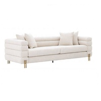 Wohnzimmermöbel Klassisches Stoff-Ecksofa Weißes Samt Chesterfield Sofa