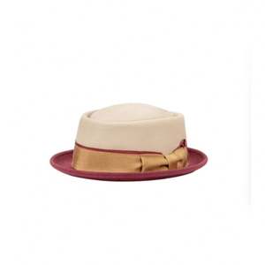CL92201 Chapeau haut de forme en feutre 100 % laine d'Australie, bord gaufré, nouvelle mode, bicolore, style jazz unisexe, vente en gros - Product Image 2