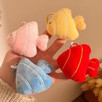 Porte-clés en peluche poisson tropical mignon, 5 couleurs, breloque animal marin pour accessoire de sac de plage