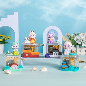 Caja de música de manivela con flores de Baiyumo floreciendo a lo largo del camino, decoración de escritorio de resina para niñas, regalo artesanal. - Product Image 1