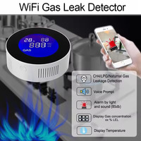 Écran LCD Tuya Wifi Détecteur de fuite de gaz GPL Alarme Détecteur de sécurité incendie App Control Sécurité à domicile