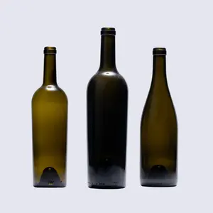 Famlink หรูหรารีไซเคิลไวน์แดง750มิลลิลิตรสีใสสีดำแก้วขวดไวน์ที่มีก๊อก