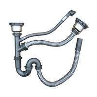Double bol en acier inoxydable, évier de cuisine, Siphon égouttoir, SUS304