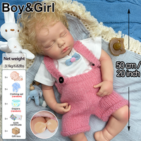 Poupées Reborn en Silicone LouLou de 20 pouces, Cheveux Implantés à la Main, Styles Raides et Bouclés Disponibles, Couleur de Cheveux Personnalisable, Bouche Ouverte Réaliste, Muneca