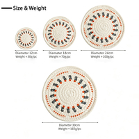 Sets de table ronds en coton tissé faits à la main, dessous de plat résistants à la chaleur, sous-verres pour table à manger, pour la décoration de la maison