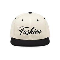 Gorra Snapback de 6 Paneles con Visera Plana, Bordado de Logotipo Personalizado, Costuras de Dos Tonos, para Niños y Niñas