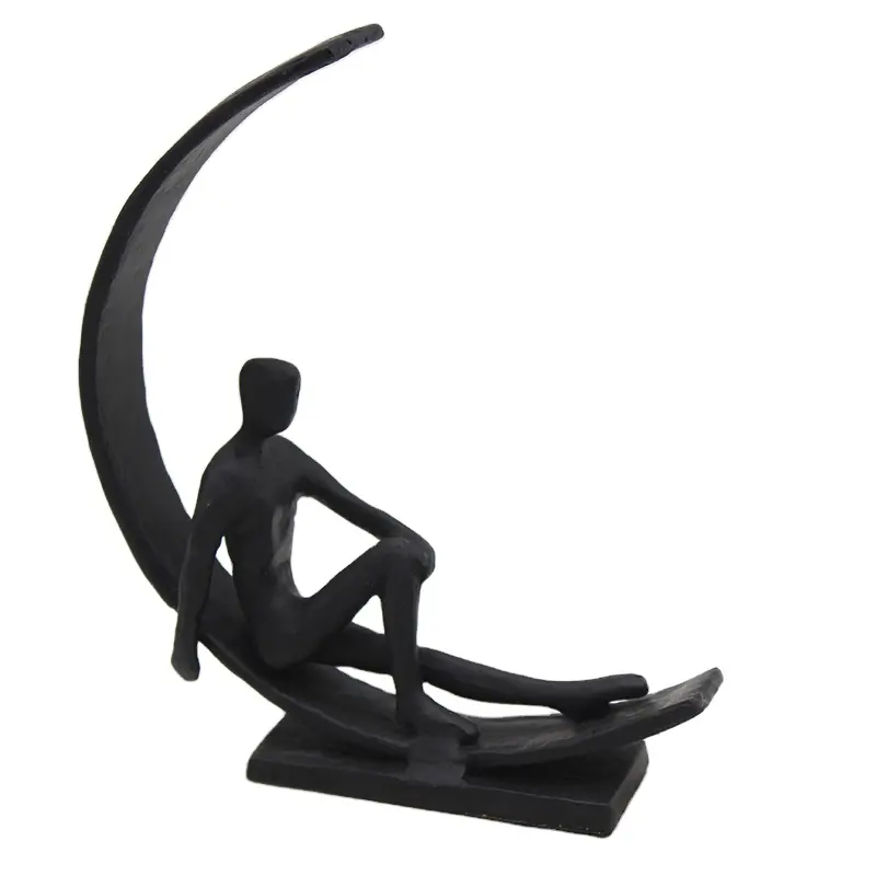 Escultura de medio círculo para hombre y mujer, estatua decorada de bronce abstracto, color personalizado para decoración del hogar y la Oficina