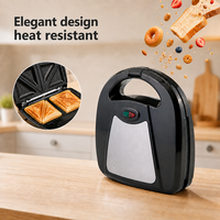 Machine à sandwich électrique compacte à chauffage rapide, antiadhésive, double face, à joint triangulaire, avec surface froide au toucher, pour la cuisine domestique