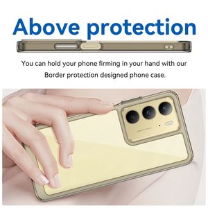 Nueva tendencia Color duro transparente TPU Marco de parachoques cubierta de botón de Metal armadura Delgada funda de teléfono para Realme 14X contraportada - Product Image 4