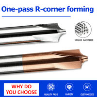 Fraise à rayon interne en carbure de tungstène HRC55 à 4 cannelures, revêtement nano AlTiN, R0.3-R7mm, hélice de 35°, universelle OEM pour usinage en montée