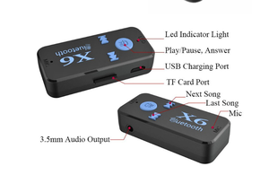 <span class=keywords><strong>Receptor</strong></span> <span class=keywords><strong>de</strong></span> Audio Inalámbrico X6 BT 5.0, Adaptador <span class=keywords><strong>Auxiliar</strong></span> <span class=keywords><strong>de</strong></span> 3.5mm, Kit <span class=keywords><strong>de</strong></span> Coche Manos Libres, Reproductor <span class=keywords><strong>de</strong></span> Tarjeta TF, <span class=keywords><strong>Receptor</strong></span> <span class=keywords><strong>de</strong></span> Música A2DP Mp3 - Product Image 5