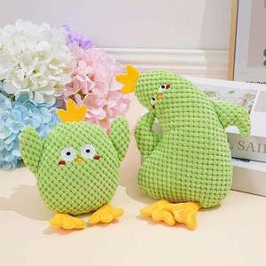New Eco-Friendly Cartoon <b>Plush</b> Sleep Companion Green Chicken Durable Chew Toy for Dogs Sound Toy Daily Use Wholesale - Product Image 3