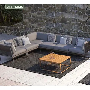 BFP Home Garden Sofas With Aluminum Frame European Style Rattan Sofa Set Outdoor Furniture