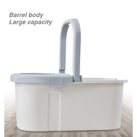 Ensemble seau et serpillière rotative en microfibre haute capacité, avec poteau en acier durable, rotation à 360°, taux de déshydratation élevé et léger