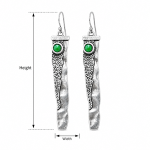 Orecchini Pendenti Vintage a Forma di Mezzaluna Verde con Bordo Dentellato, Gioielli Creativi di Moda per Donne - Product Image 5