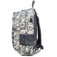 Sac à dos tactique pour ordinateur portable QXMOVING, imperméable, en Oxford, camouflage, pour hommes, avec port USB, pour le camping et la chasse