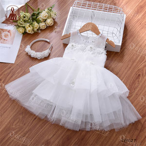 Yoliyolei Princess Dress Corpetto in pizzo a forma di V Applique Kids Summer Baby Dress abiti da ballo Vestiti per ragaze spinnole - Product Image 6