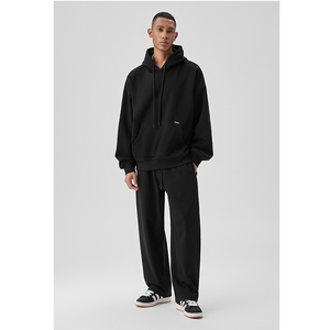 Sweat à capuche surdimensionné de sport décontracté pour hommes printemps automne jeunesse populaire couleur unie-épaule coton polyester brodé imprimé - Product Image 2