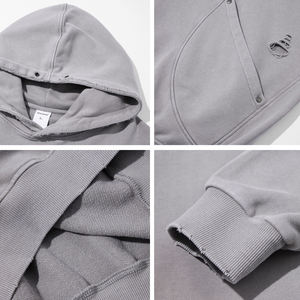 2025 peso pesado mejor venta Puff estampado personalizado de gran tamaño Sudadera con capucha fabricante de ropa gruesa suave Sudadera con capucha para hombres - Product Image 5