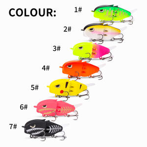 Señuelo de pesca de calamar de 60 mm con doble anzuelo de hundimiento lento, biomimético, artificial, color amarillo - Product Image 2