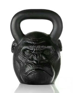 Gorilla Head Đen Thiết Bị Tập Thể Dục Cast Iron Ấm Đun Nước Chuông Quả Tạ - Product Image 2