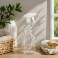 Vente en gros de flacons pulvérisateurs en plastique PET de 500 ml avec pulvérisateur à gâchette de 28 mm pour emballages personnalisables pour sérum de soin de la peau, nettoyant visage