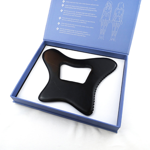 Herramientas de terapia de piedra Bian negra <span class=keywords><strong>Natural</strong></span>, herramienta de tratamiento de masaje de raspado de cuerpo de gran tamaño Gua Sha para relajación muscular - Product Image 2