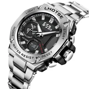 Lhotse 3087 relógio digital de luxo para homens, relógio esportivo de quartzo com choque g para pulso