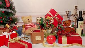 Caja de regalo de yute con estampado de alces navideños, directamente de fábrica, con lazo tejido con patrón de cinta multicolor, en cinta hecha a mano <span class=keywords><strong>para</strong></span> embalaje. - Product Image 2