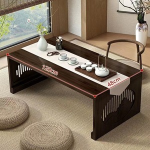 New Chinese style Zen-inspired bay window <b>table</b>, home use, tatami-style <b>folding</b> Zen-inspired <b>small</b> tea <b>table</b>, floor-standing or - Product Image 4